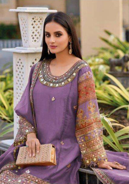 Pure Tissue Viscose Shimmer Set – Gota Patti & Rajwada Print | Sangeet & Mehndi Wear