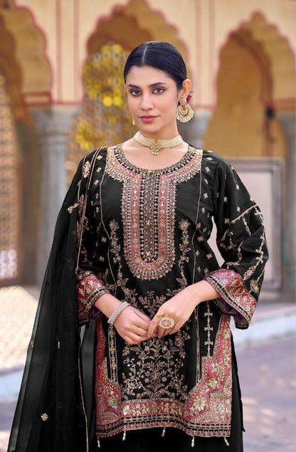 Readymade Silk Gharara Set – Antique Gold Embroidery | Wedding & Festive Wear