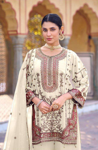 Readymade Silk Gharara Set – Antique Gold Embroidery | Wedding & Festive Wear