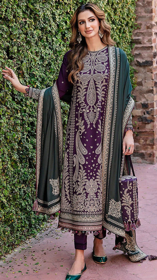 Jewel Tones Georgette Embroidery Suit