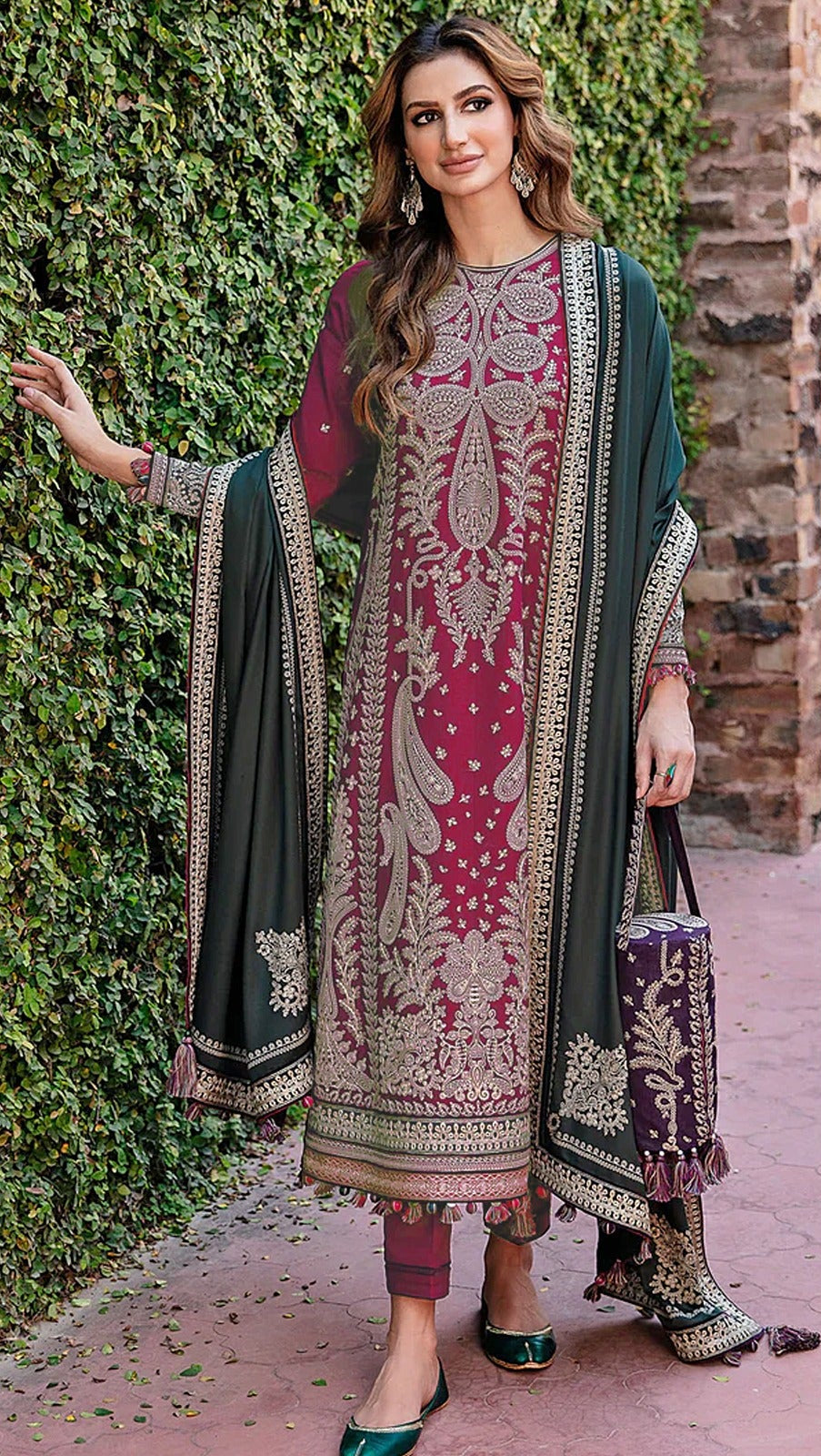 Jewel Tones Georgette Embroidery Suit
