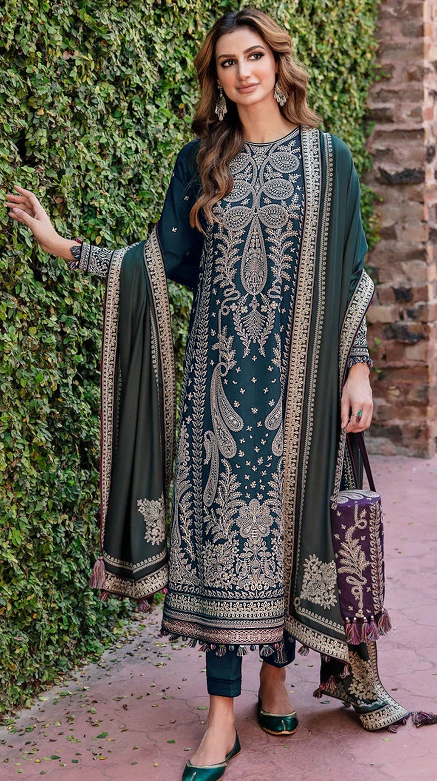 Jewel Tones Georgette Embroidery Suit
