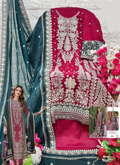 Jewel Tones Georgette Embroidery Suit