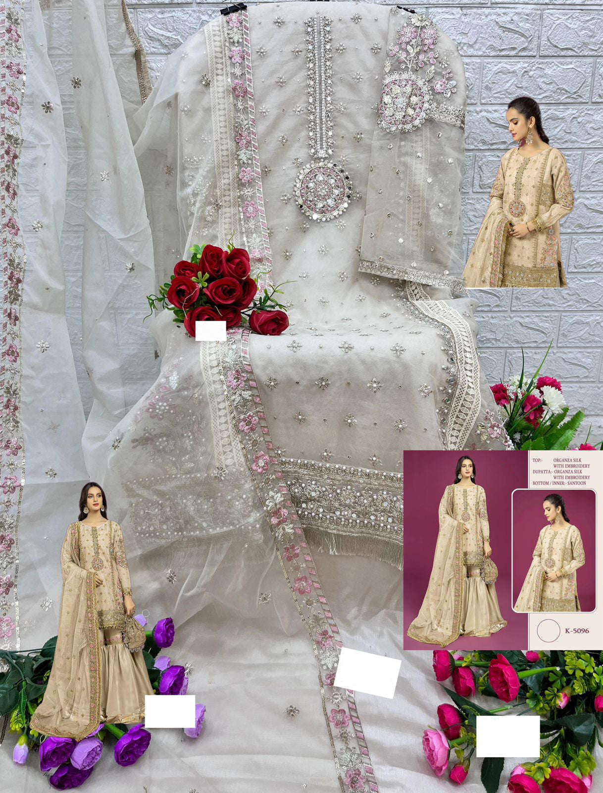 Ethereal Gold Gharara Material