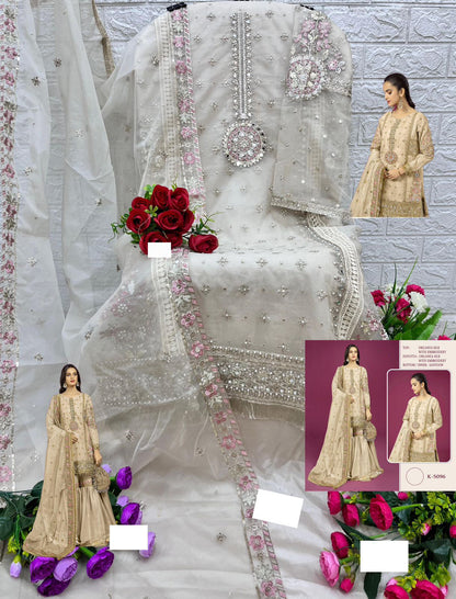 Ethereal Gold Gharara Material