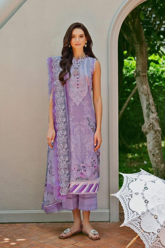 Self embroidered Suit with Embroidered Dupatta- Lilac