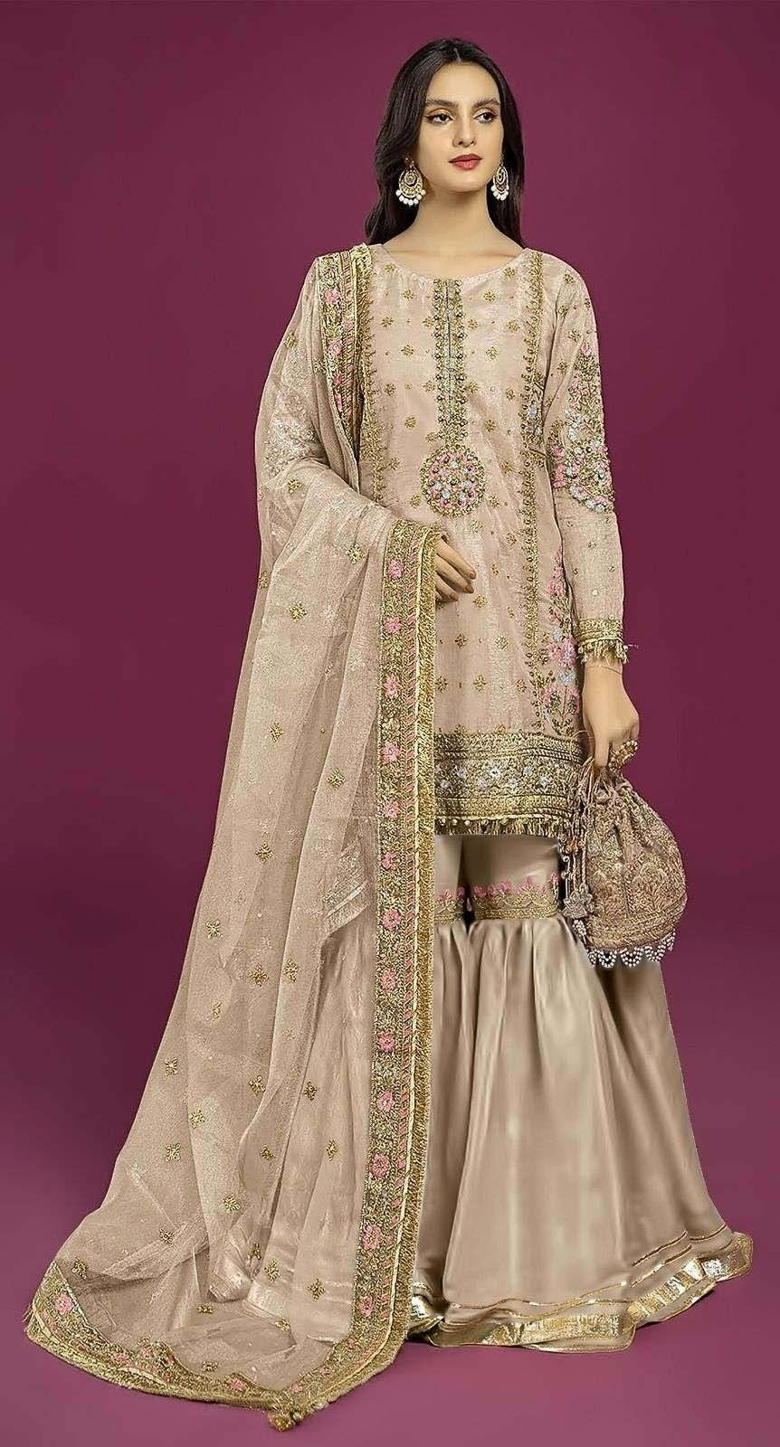 Ethereal Gold Gharara Material
